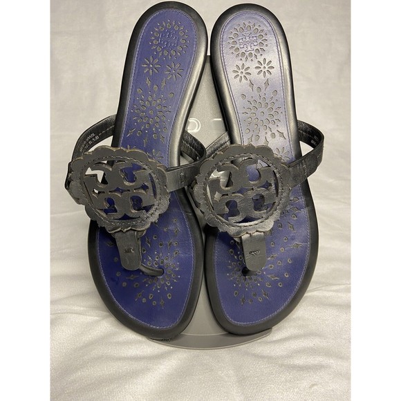 Tory Burch Shoes - Tory Burch Women's Blue Leather Sandal Thong Flip Flop size 10
